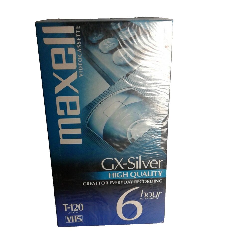 Maxell 214016  T-120  Gx Silver Video Tape 6 hour NEW in package